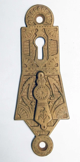 Victorian Double Key Escutcheon Ornate Cast Bronze 1870-s Swing Cover