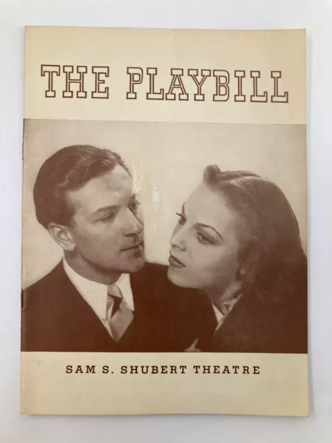 1939 Playbill Sam S. Shubert Theatre Dennis King in I Married An Angel