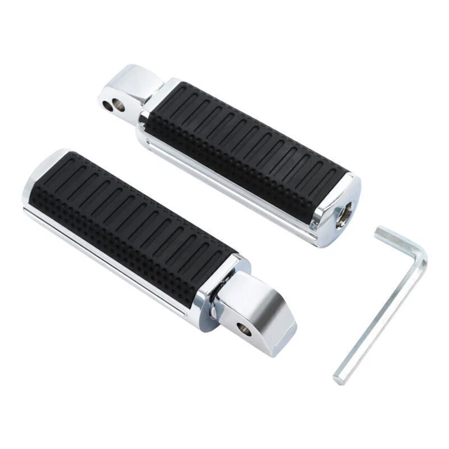 Chrome+Black Passenger Foot Pegs Footrest Fit For Harley Softail Slim FLSL 18-22