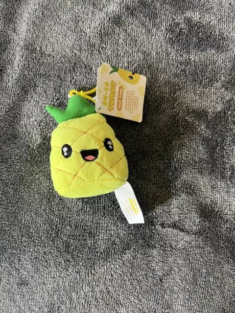Backback clip Fruit Troop & Oh So Yummy Pineapple Scented  key chain plush 4”
