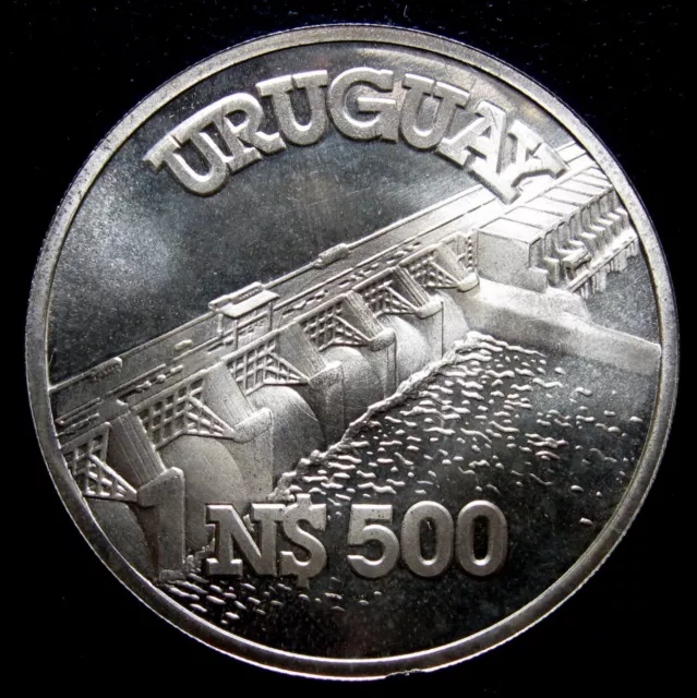 Uruguay - 500 Nuevos Pesos 1983 Unc Km# 82, Hydroelectric Dam