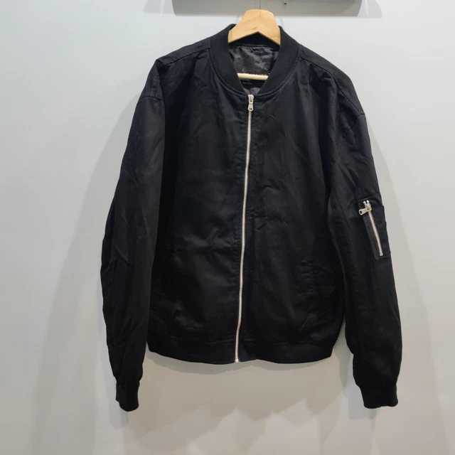 ASOS Design Bomber Jacket 100% Cotton Smart Coat Size Medium Black