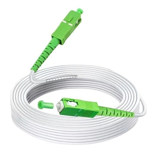 CÂBLE FIBRE OPTIQUE Monomode Simplex SC/APC-SC/APC, Blanc, Longueur au ...
