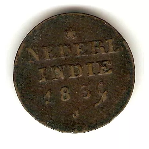 1839 Netherlands East Indies (Indonesia) 1 Cent -  Colonial Coin - Sumatra