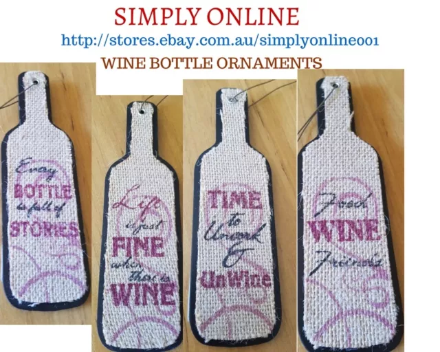 4 Wine Bottle Ornaments  20 CM Long - Best for Party Decoration - Holiday - Gift