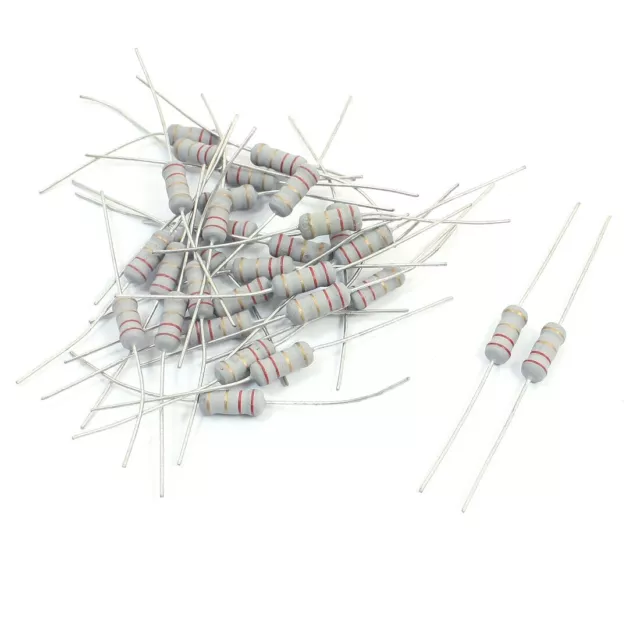 30 Pcs 2W 2.2 Ohm Axial Leading 4-Color Ring Carbon Film Resistors