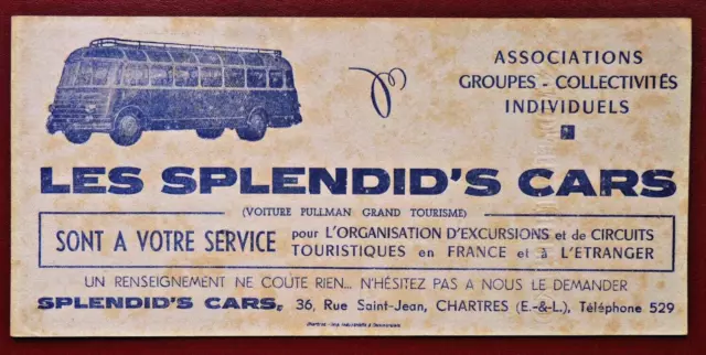 Buvard - Les Splendid's Cars - Chartres - Transports En Commun - Bus -