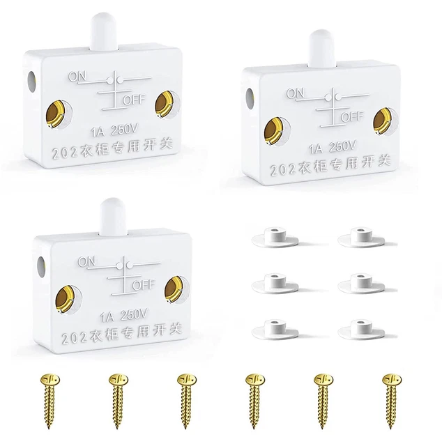 Interruttore Luce Armadio 2 Pezzi - Attenuatore Cablato Per Porte Di Mobili, Cucina, Bagno - Foto 2