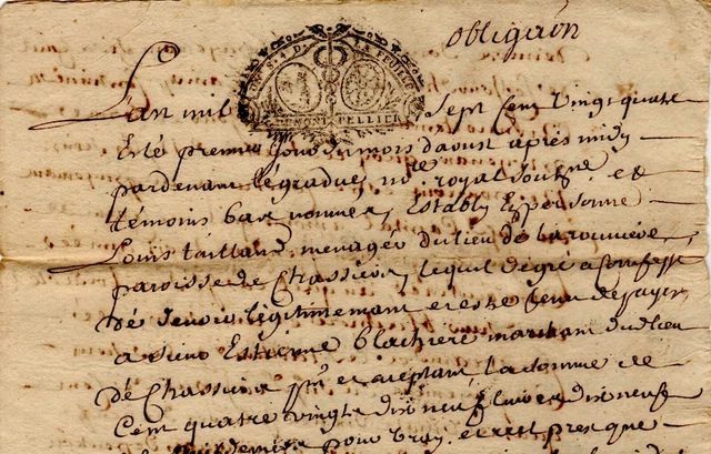 Acte Notarié Original De 1749, Ardèche, Famille Souleirin, De La Molière, 4 Pages