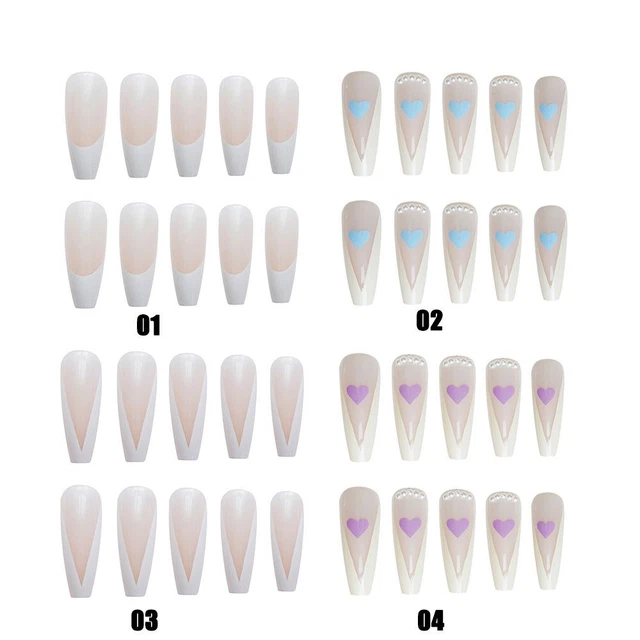 ongles Portable Pointe des ongles Faux ongles français dans un cercueil long 3