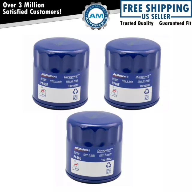 AC Delco PF46 Engine Oil Filter Set of 3 for Chevy GMC Cadillac Olds Pontiac