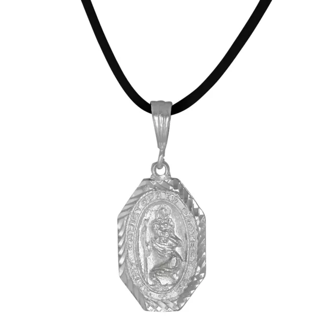 Sterling Silver .925 Saint Christopher, Protect Us Pendant | Made in USA