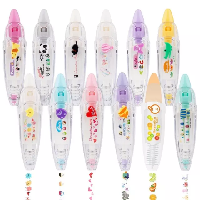 DIY Cartoon Press Type Decorative Pen, Ally-Pocket Tape Pen, Cute Animals1386