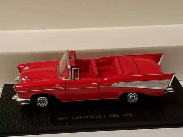 Road Champs 1/43 Scale 1957 Red Chevrolet Bel-Air Convertible