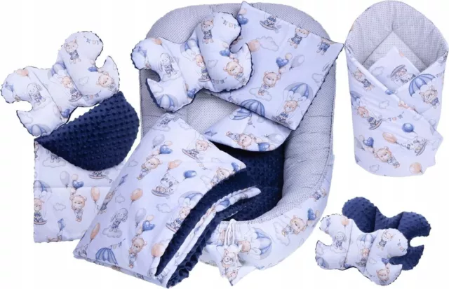 Baby 6pcs Double-sided Soft Cocoon Infant Cushion Walk in the clouds/ Dots grey