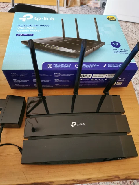 Tp-Link Modem Wifi Router Wireless ADSL VDSL AC1200 LAN USB 2.0 ARCHER VR400