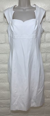 Antonio Melani Womens Dress Size 6 White Lined Back Slit Side Zip Sleeveless