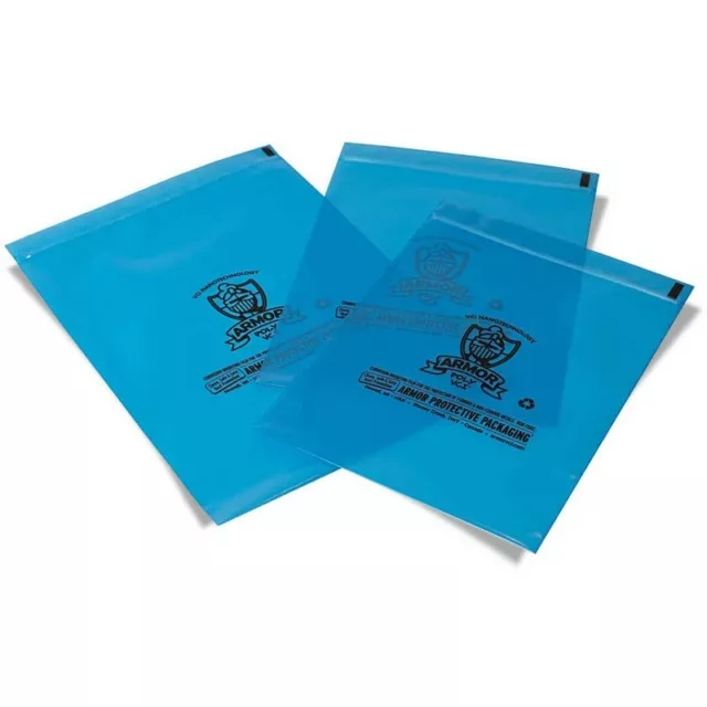 VCI Poly Bags, Zip / Seal Top, 9x12, 4 Mil, Blue, 1000/case, Rust Inhibitor, New