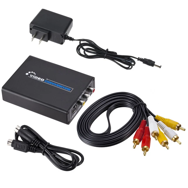 HDMI to 3RCA AV CVBS Composite & S-Video R/L Audio Converter Adapter Upscaler