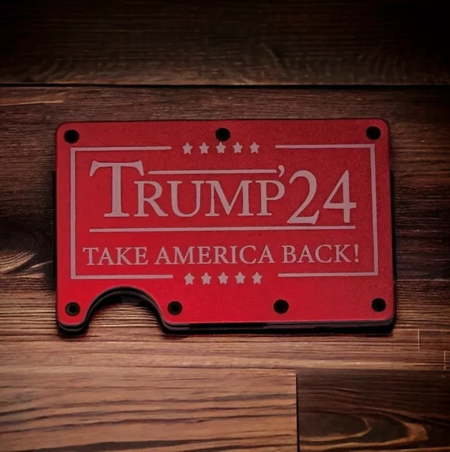 Custom Engraved in USA  "Trump 24 Take America Back," Slim Wallet, RFID Block