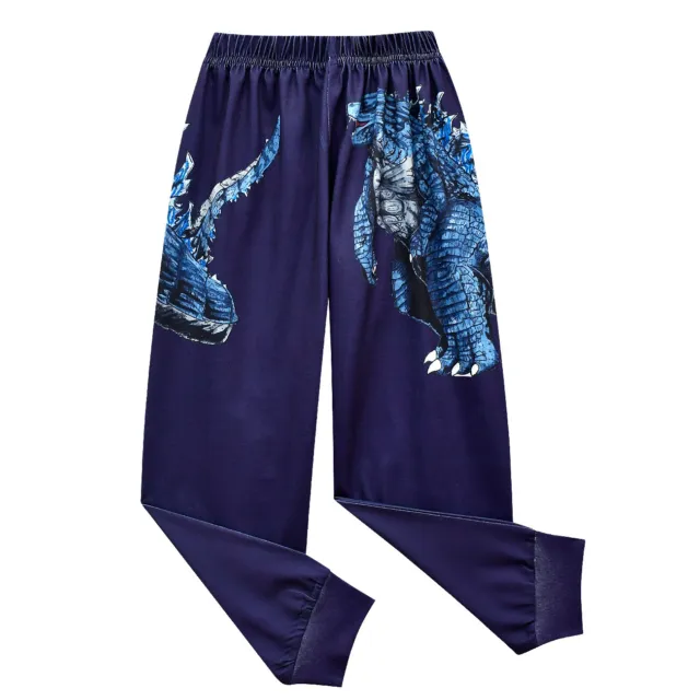 T-shirt bambini ragazzi ragazze Godzilla maniche lunghe pantaloni pigiami set abiti da notte 4