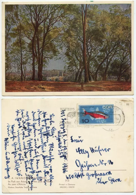 35510 - A.A. Ivanov: In the Park of Ariccio - Postcard, Run 19.11.1966