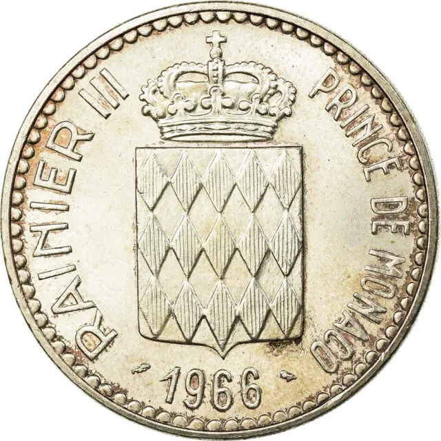 [#487046] Münze, Monaco, Rainier III, Charles III, 10 Francs, 1966, VZ, Silber,