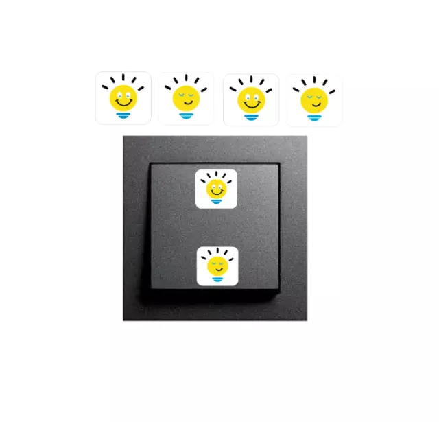 2 x Ventilator und 2 x Licht Symbol Aufkleber, Schalteraufkleber (R75/8/1)