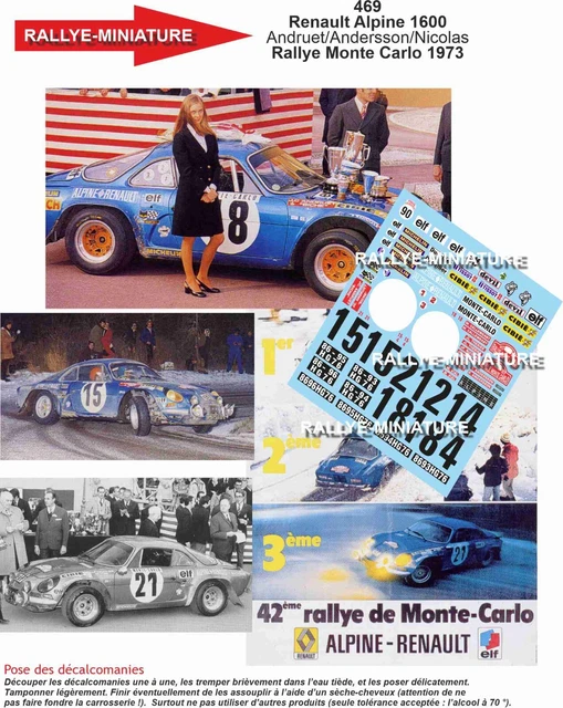 DECALS 1/18 REF 0251 Renault Clio Ragnotti Rallye Monte Carlo 1995 Wrc