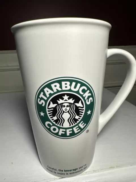 STARBUCKS 16oz  Mermaid Siren Logo Tall Coffee Ceramic Cup Mug White~2005