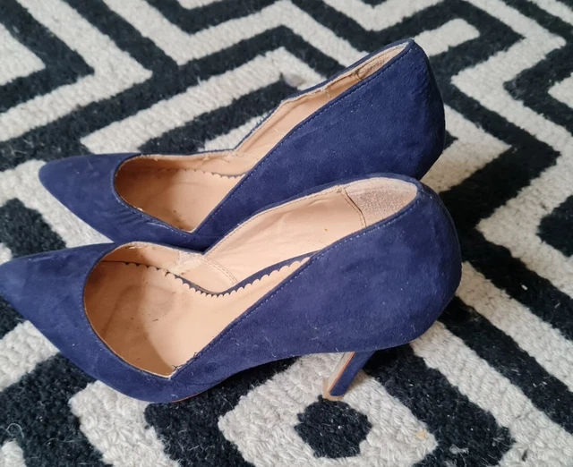 DUNE HEAD OVER Heels Navy Blue Court Shoes For Women Size 38 /5(uk) £45