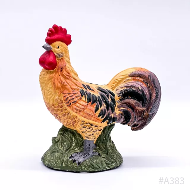 Vintage Figurine en Céramique Coq Figure Décorative „ “ Peint à la Main Fait