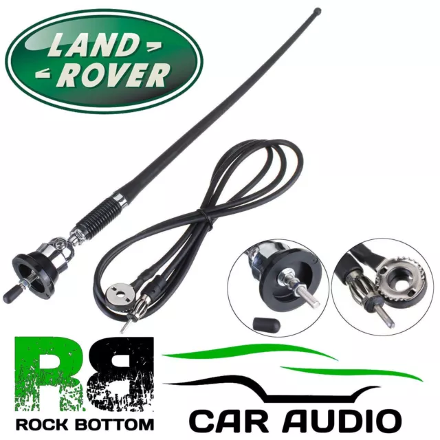 LANDROVER AM/FM Rubber Mast Roof/Wing Mount Car Radio Aerial Antenna CHROME