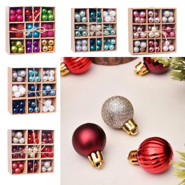 Set regalo decorazione albero di Natale glitter palline bauble decorazione decorazione per festa 3 cm
