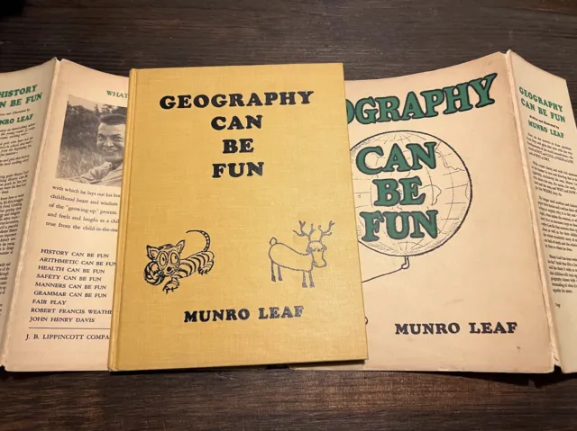 1951 GEOGRAPHY CAN BE FUN Munro Leaf HBDJ ILLUSTRATED FIRST 1st EDITION RARE NF