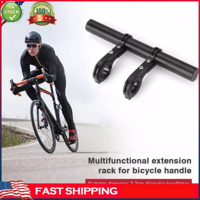 Bicycle Handlebar Extender Bike Headlight Clamp Extension Bracket (Black)