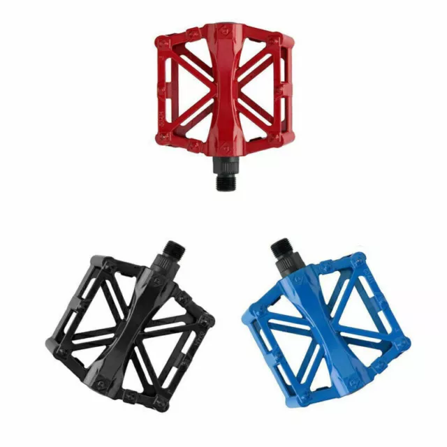 1 Pair Aluminum Alloy Flat Platform Bicycle Cycling Riding Pedals Treadle EW