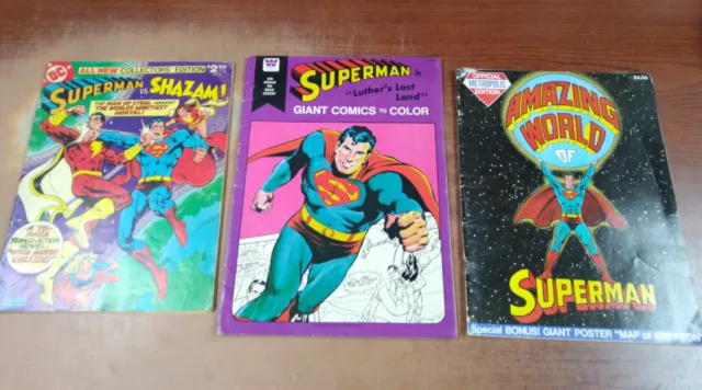 DC Comics Treasury Lot of 3 C-58, Amazing World of Superman, Luther's Lost Land