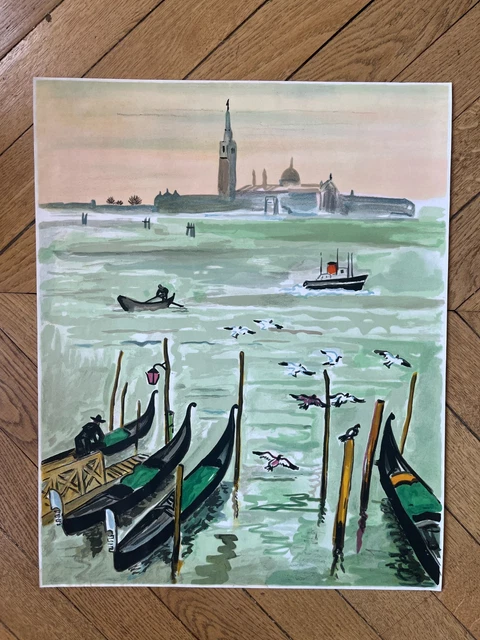 Lithographie Originale Yves BRAYER - Venise 1979 - Art Du XXème Siècle Sur Papier