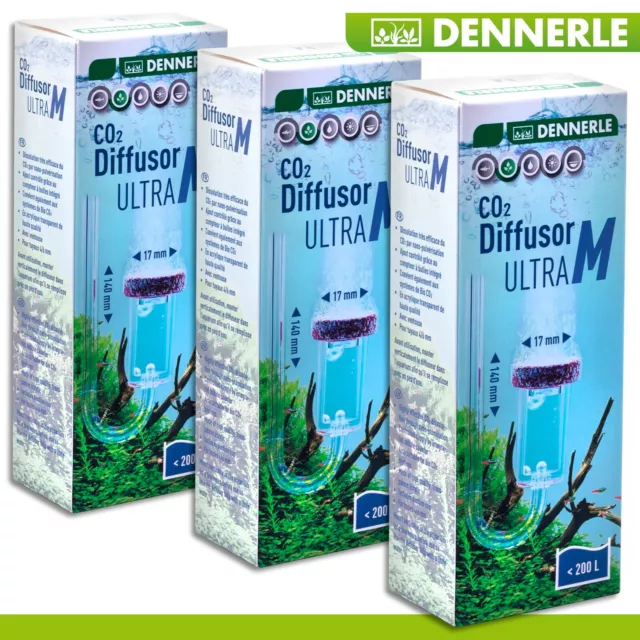 3 X Dennerle Co ₂ Diffuseur Ultra M Premium Nano Atomisation Eau Douce Aquarium