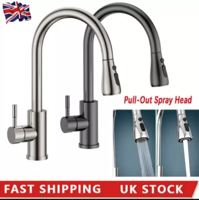 Kitchen Sink Mixer Taps with Pull Out Hose Spray 360 Single Liver