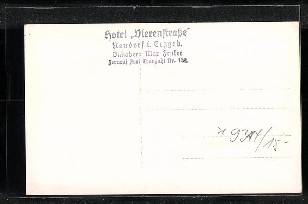 AK Neudorf i. Erzgeb., Hotel Dierenstraße 2