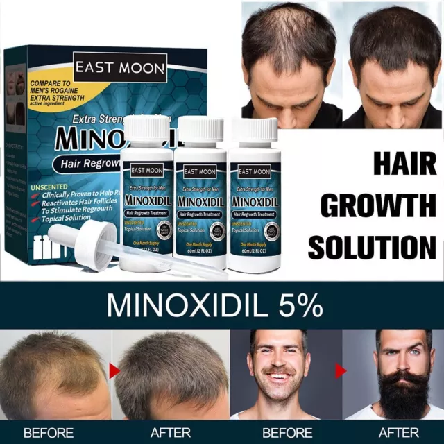 3PCS 60ml Extras Strength For Men Regrowth Treatment Regain Hair Growth Liquid