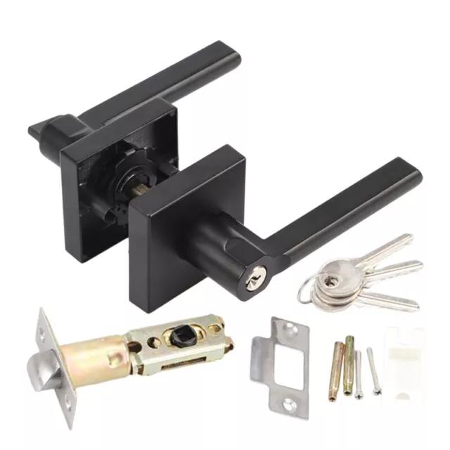 1 Set American Door Lock 3-Lever Type Entry Lever Door Handle Lock with Key9739