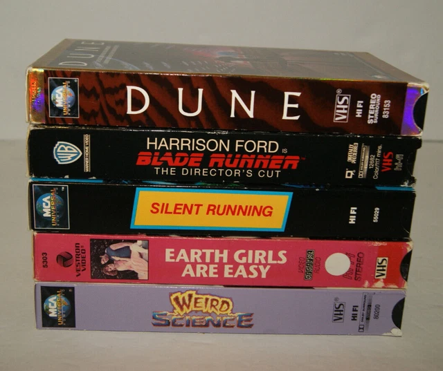 Science Vhs 5 VHS TAPE Lot Sci-Fi Movie Blade Runner DUNE Weird Science Earth Girls ...