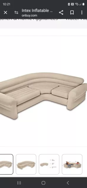 Intex Corner Sofa Inflatable Couch 257x203x76cm