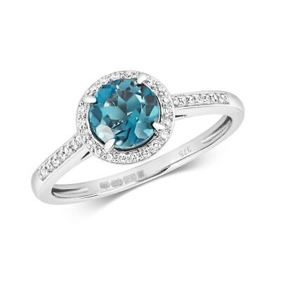 Diamant & Topaze Bleu Londres Ring Tailles