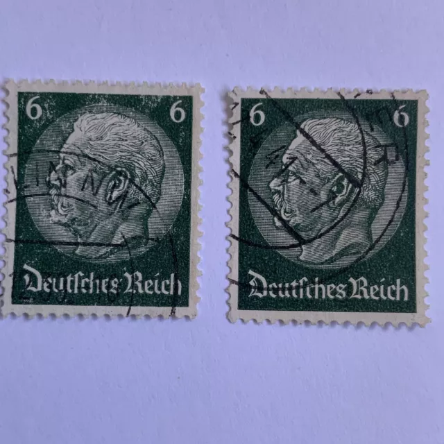 Briefmarke Hindenburg 6 Pfennig, gestempelt , Deutsches Reich