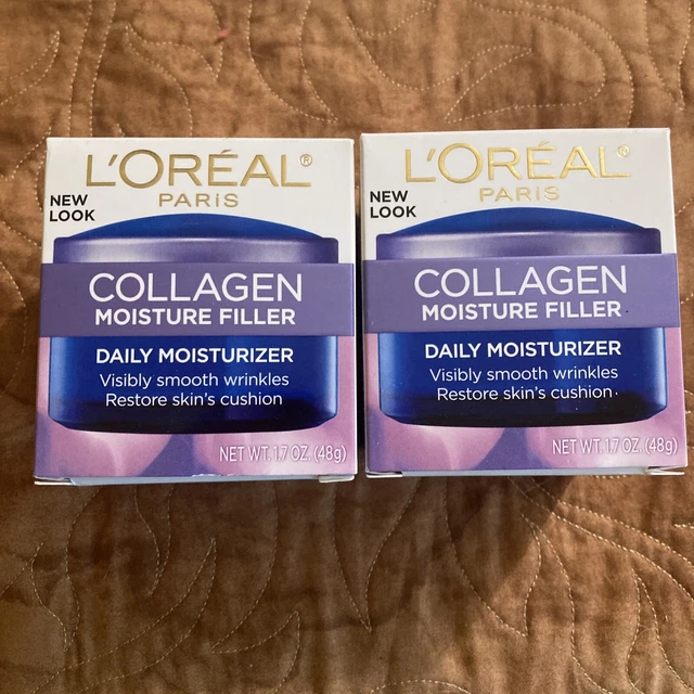 (2) Pack Lot Loreal Paris Collagen Moisture Filler Daily Moisturizer 1.7 Oz