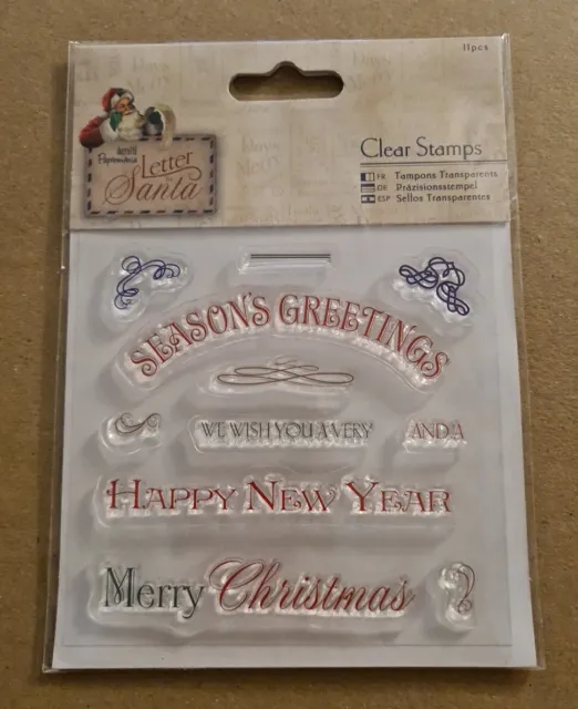 Docrafts Papermania Clear Cling Stamp Set Christmas Xmas Festive Seasonal